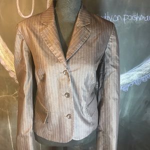 Brown pinstripe body by Victoria blazer
